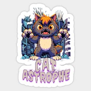 Cat astrophe in the city Sticker